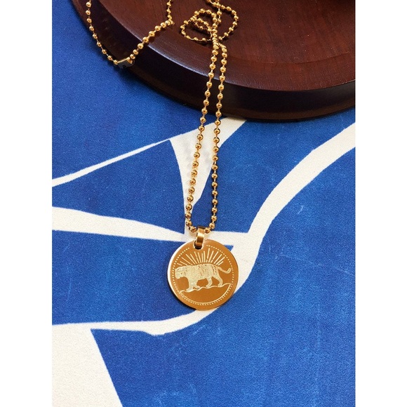 Emerson Fry Gold Tiger Coin Necklace - Picture 1 of 5